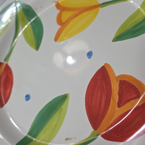 11" Italy L.V. vintage Tulip retired Plate Design Lillian Vernon. ... No Fan - Picture 7 of 12